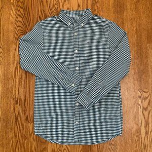 Boys' Performance Green Gingham Shirt M (12-14)